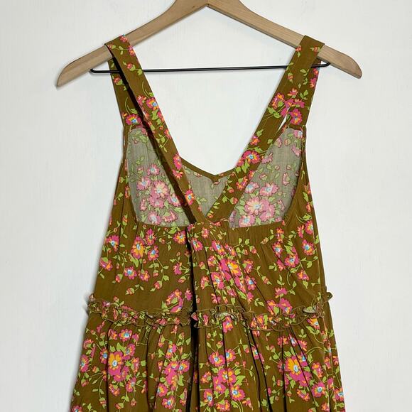 NEW Matilda Jane Tank Top Women's Size Medium Brown On A Whim Floral Ruffle Hem - Picture 7 of 10
